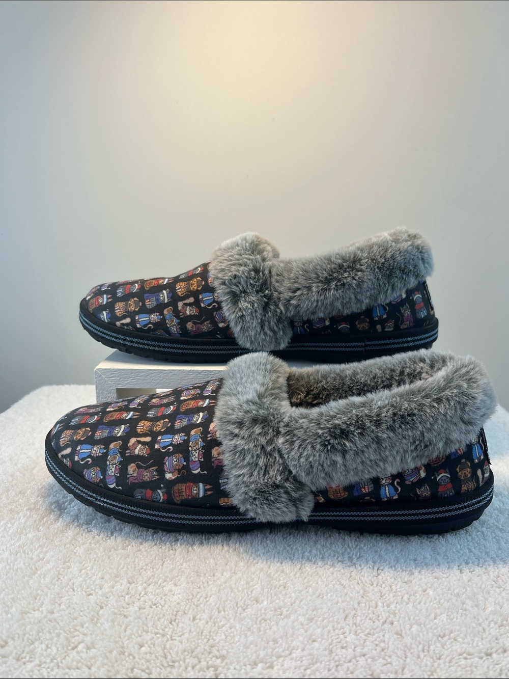 BOBS from Skechers Gray Plush Faux-Fur Slip-Ons